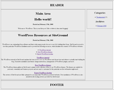 Wordpress Page