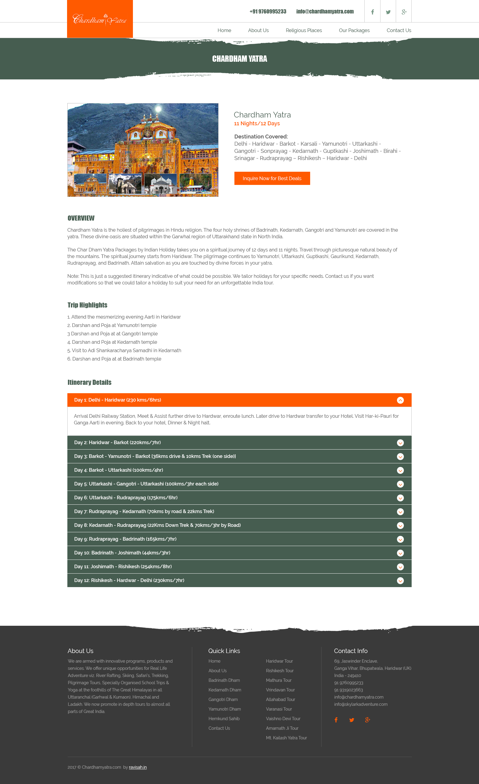 Chardham Yatra Website Design